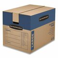 Fellowes MOVING & STORAGE BOXES, REGULAR SLOTTED CONTAINER RSC, 24inX18inX18in, BROWN KRAFT/BLUE, 6CT 0062901